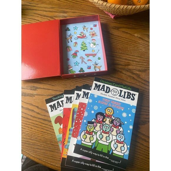NEW  MERRY MERRY MAD LIBS SET OF 5 BOOKS AND STICKERS - Picture 4 of 6